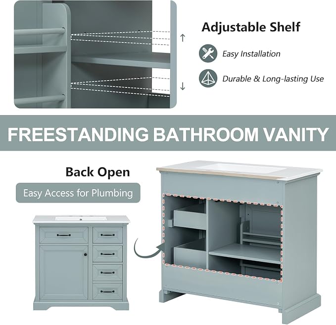Linique 36" Bathroom Vanity - Image 4