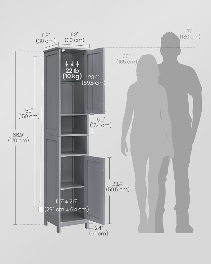 VASAGLE Tall Storage Cabinet - Image 3