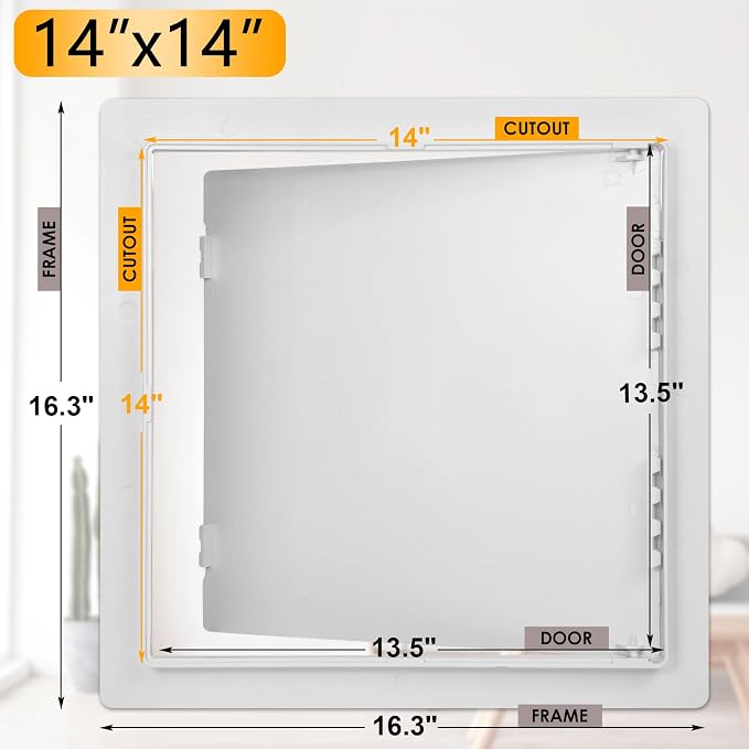 Suteck Plumbing Access Panel for Drywall Ceiling 14x14 Inch Reinforced Plastic - Image 2