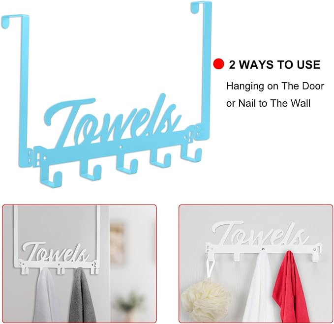 Over The Door Hooks, Towel Rack - Image 4