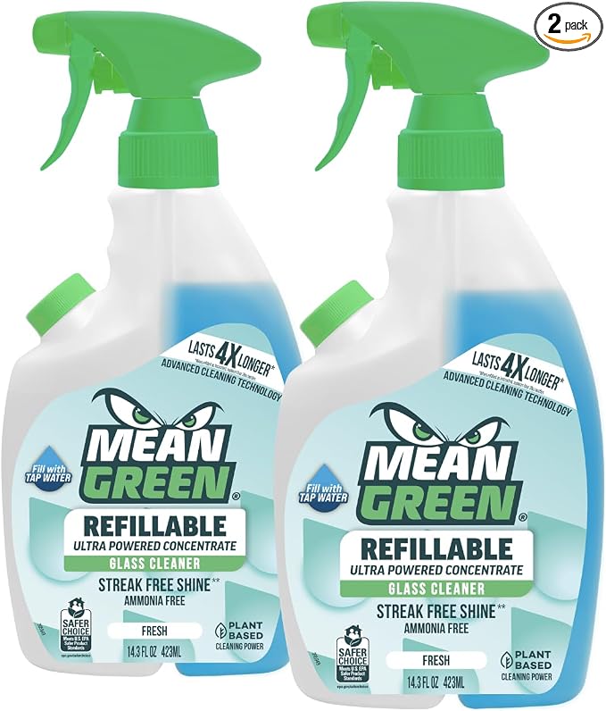 Mean Green Refillable Ultra Powered Glass Cleaner Concentrate, Fresh Scent by MeanGreen