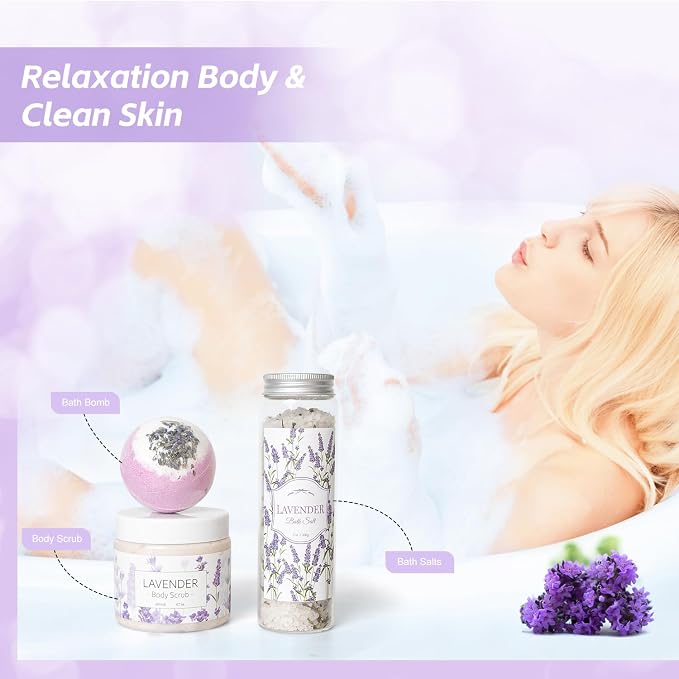 Lavender Spa Gifts Set, Relaxing Spa Gifts, Home Spa Products, Birthday Gifts - Image 3