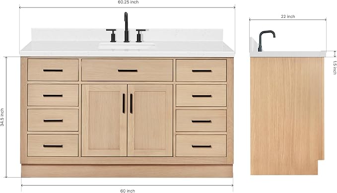 ARIEL 60" Inch Bathroom Vanity - Image 2