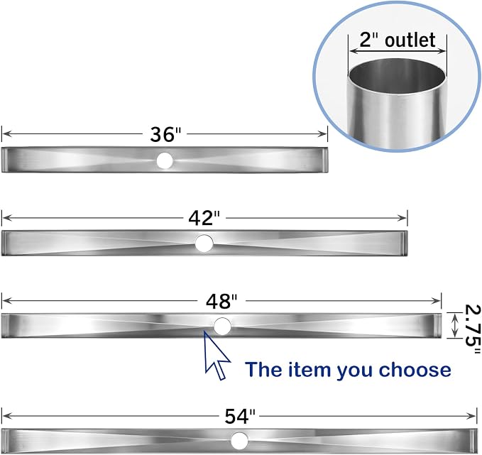Linear Shower Drain 48", Brushed Floor Drain - Image 8