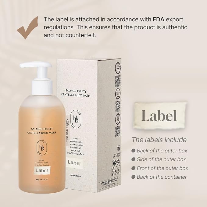 HEVEBLUE Salmon Fruity Centella Body Wash - Image 3