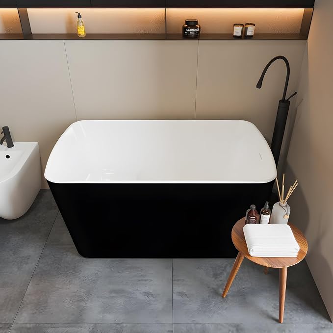 49‘’ GarveeHome Acrylic Freestanding Bathtub, Deep Soaking Stand Alone Tub - Image 4