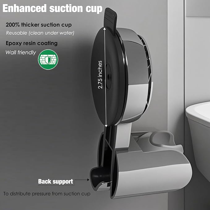 Suction Cup Hand held Shower Head Holder- Reusable - Image 3