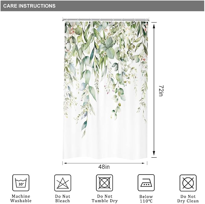 Riyidecor Small Stall Narrow Shower Curtain - Image 4