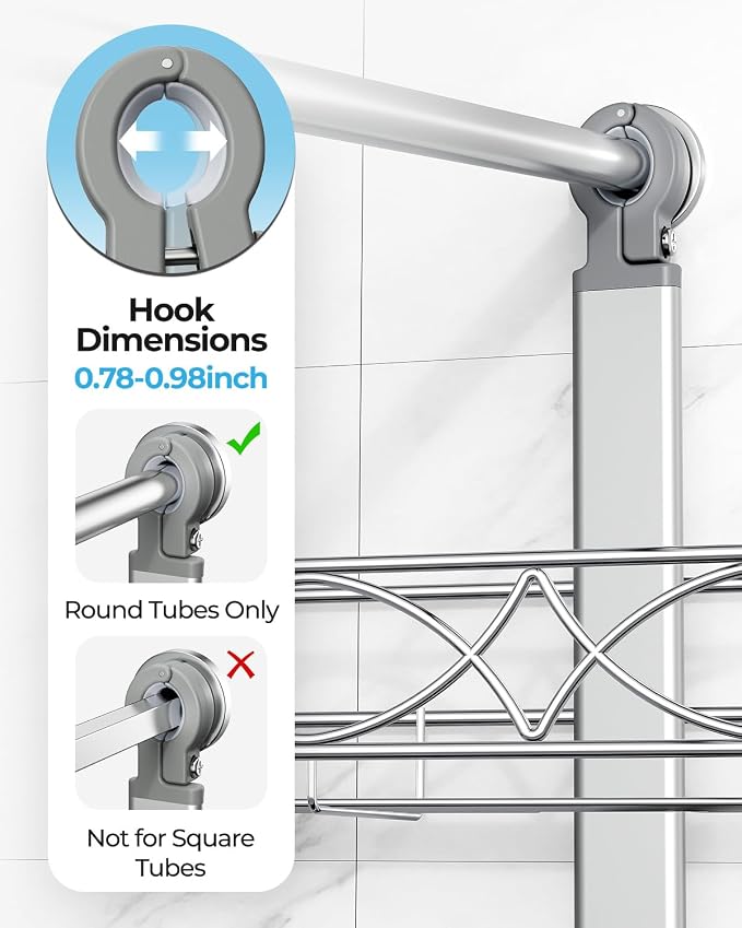 ODesign 2 Tier Stainless Steel Anodized Aluminum, Height-Adjustable Rustproof - Image 6