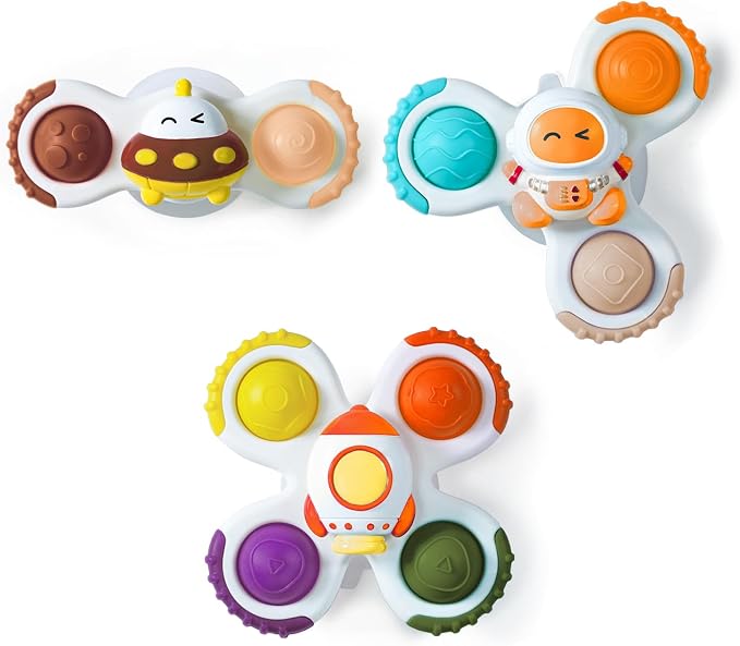 LiKee Strong Suction Cup Fidget Rotating Sensory Bath Toys by LiKee