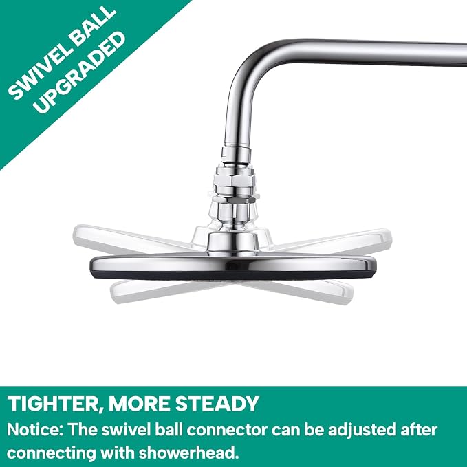 Heavy Duty Shower Head Swivel Ball Adapter, Solid Brass Shower Head Swivel - Image 2