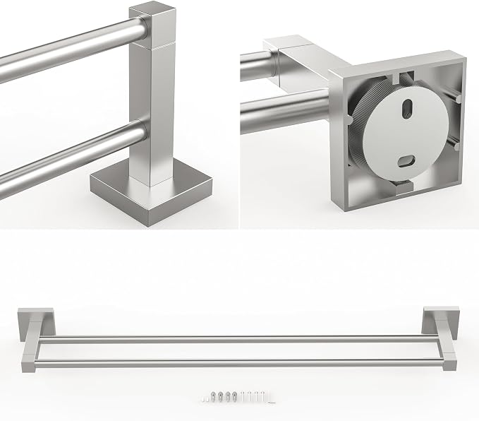 RUACQ Double Towel Bar, 24 Inch Bath Towel Rack - Image 5