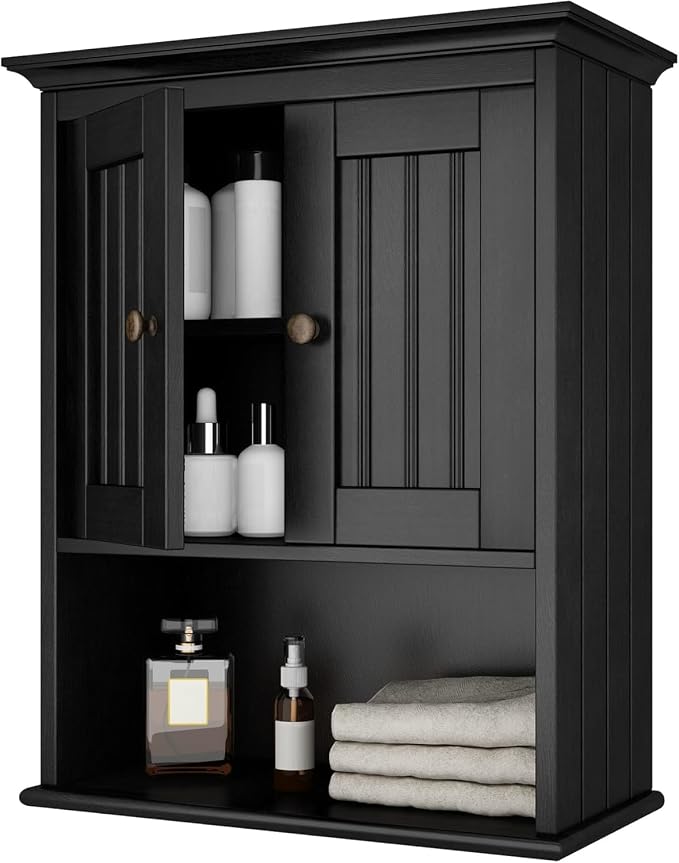 Treocho Wood Wall Cabinet Bathroom Medicine Cabinet Storage by Treocho