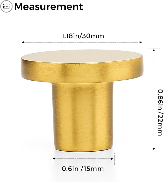 Ravinte 15 Pack Cabinet Knobs Gold Kitchen Cabinet Knobs Round Dresser Drawer - Image 3