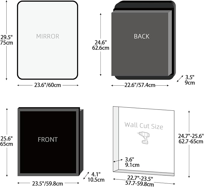 Rectangle Bathroom Medicine Cabinet - Image 4