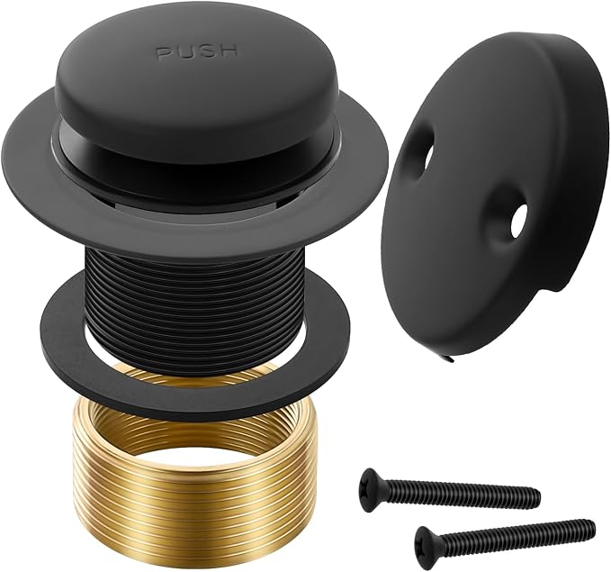 Matte Black Bathtub Drain Tip-Toe Tub Trim Set by Unknown