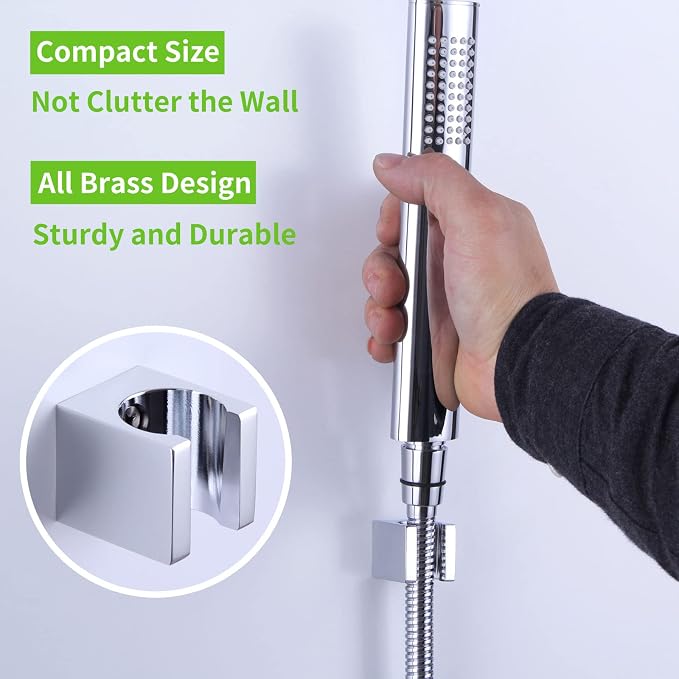 Angle Simple Shower Head Holder Wall Mount, Brass Shower Wand Handle Holder - Image 4