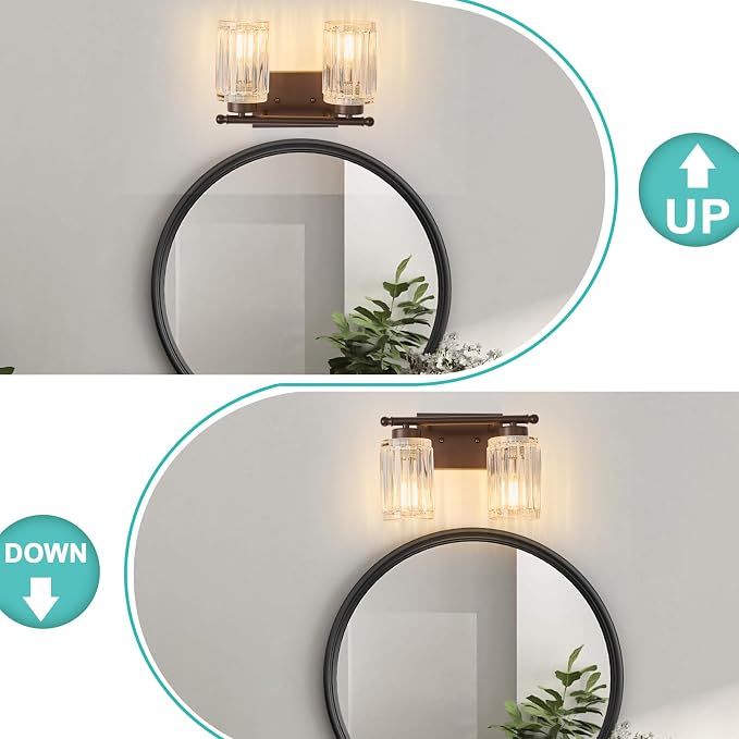 2 Light Bathroom Light Fixtures Modern ORB 12 Inch Vanity Lights - Image 4