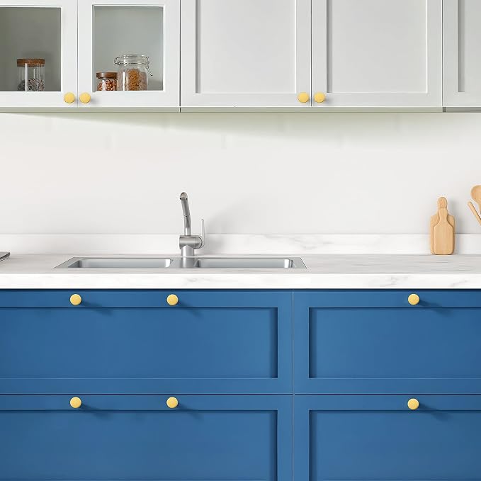 Ravinte 15 Pack Cabinet Knobs Gold Kitchen Cabinet Knobs Round Dresser Drawer - Image 7