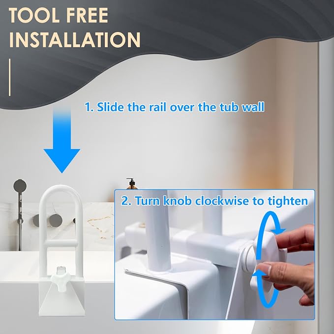 Bathtub Safety Rail, Heavy Duty Bath and Shower Grab Bar - Image 6