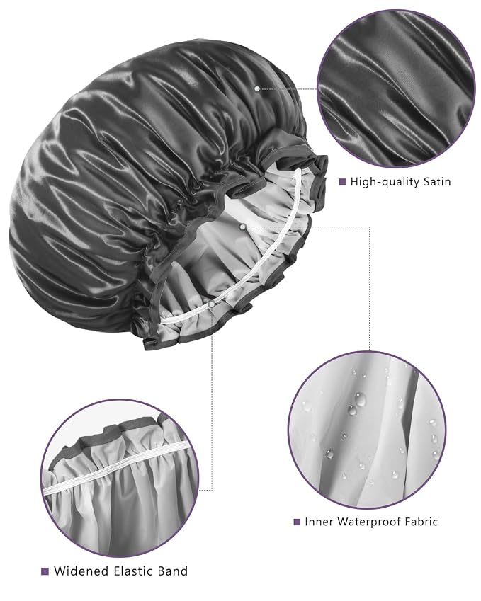 Aquior Shower Caps, Reusable Shower Cap - Image 3