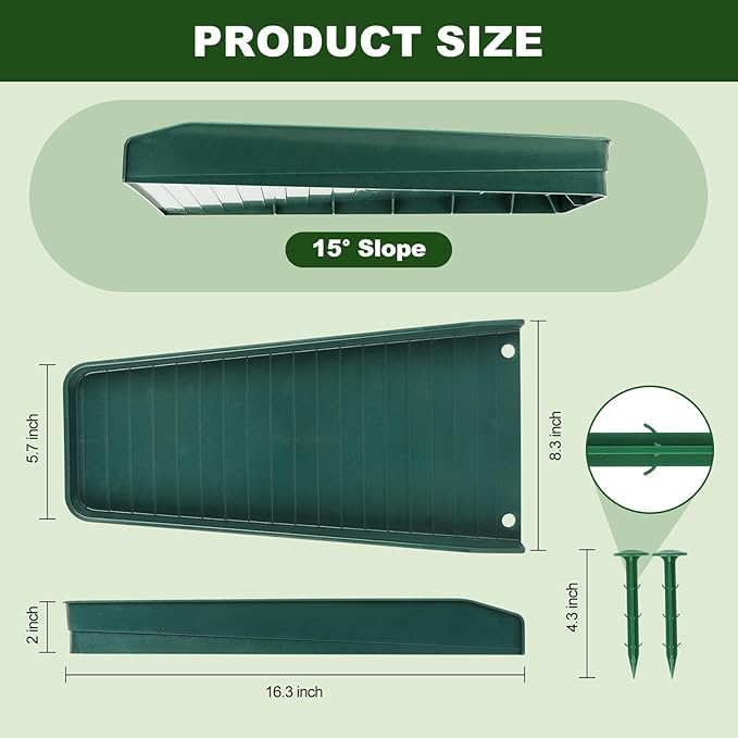 Gutter Downspout Splash Block, 16.3"Drain Gutter Guard Diverter, Gutter - Image 7