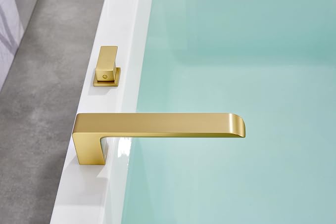 SITGES Minimalist Square-Shaped Bathtub Faucet, 2-Handle Widespread Roman Tub - Image 4