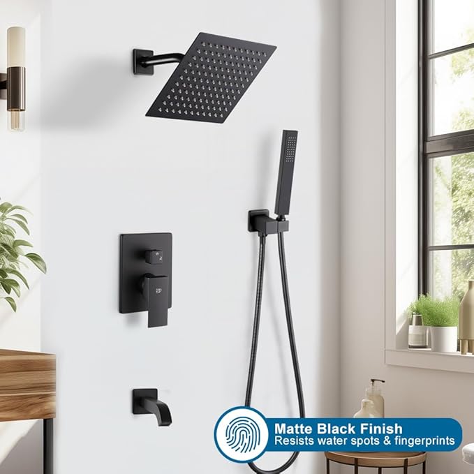 POP SANITARYWARE Matte Black Shower Faucet Set - Image 2