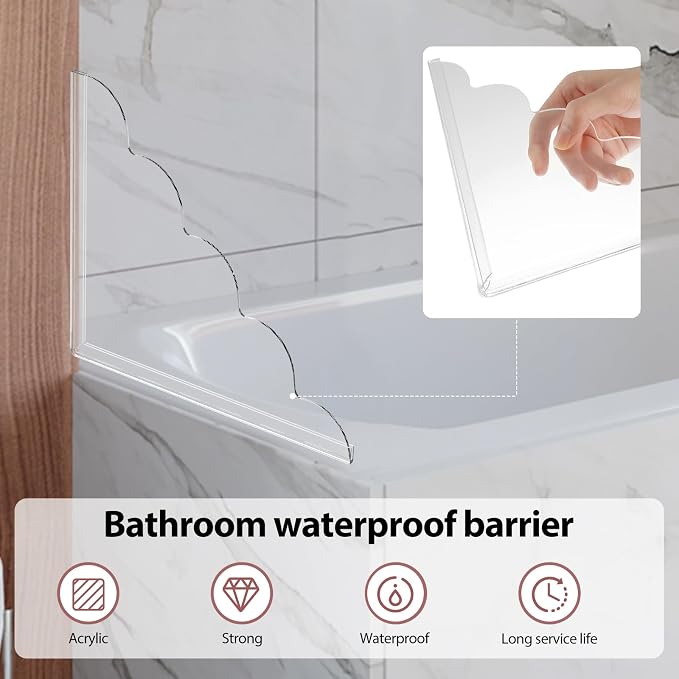 2 Pack Acrylic Tub Corner Guards Water Resisting Transparent Bathtub Corner - Image 7