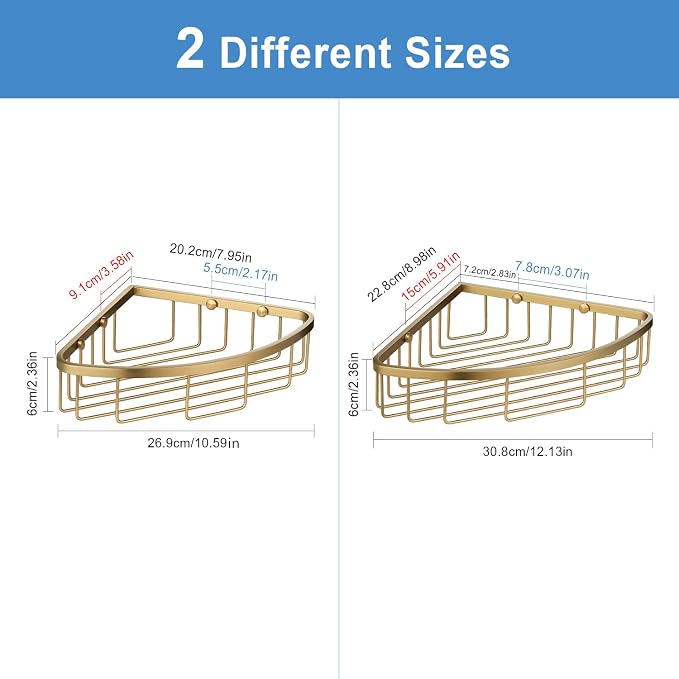 Corner Shower Caddy Organizer, SUS304 Stainless Steel Heavy Duty Rust-Proof - Image 3
