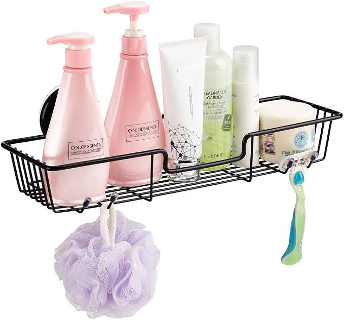 SANNO Suction Cups Shower Caddy, Bathroom Storage Combo Organizer, Rustproof - Image 2