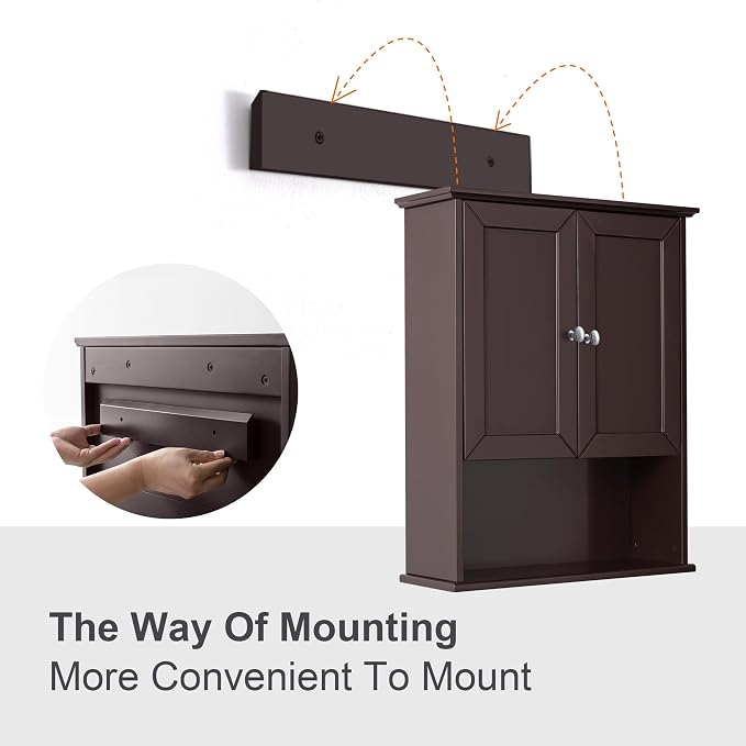Bathroom Wall Cabinet Expresso Over Toilet Storage - Image 5