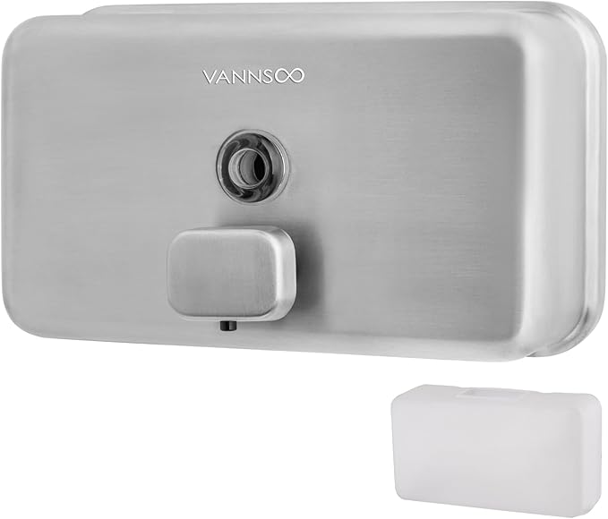 Wall Mounted Hand Soap Dispenser Bathroom, 1100ml 37oz Commercial Stainless by VANNSOO