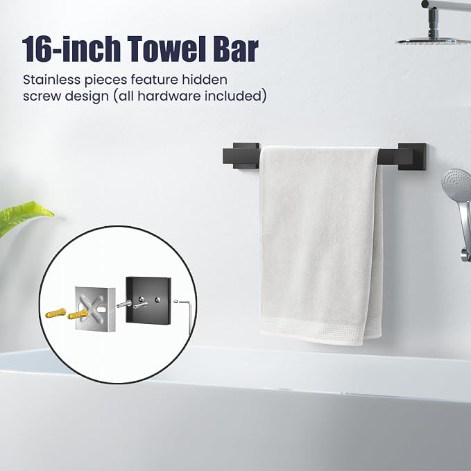 Bathroom Hardware Accessories Set: 10-Pieces Bath Towel Bar Set, Towel Racks - Image 2