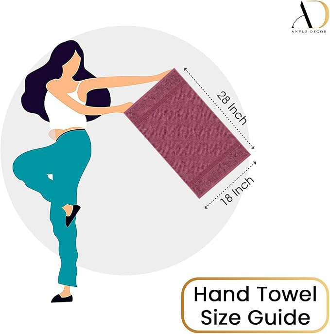 Ample Decor 100% Cotton Grape Purple Hand Towel - Image 4