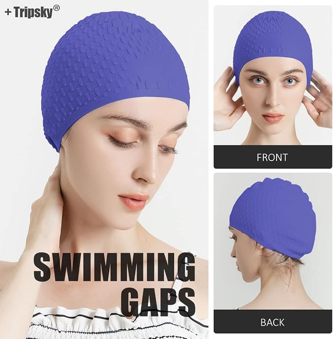 Tripsky Silicone Swim Cap, Comfortable Bathing Cap Ideal - Image 6