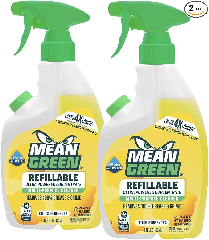 Mean Green Refillable Ultra Powered Multi-Purpose Cleaner Concentrate, Citrus & by MeanGreen