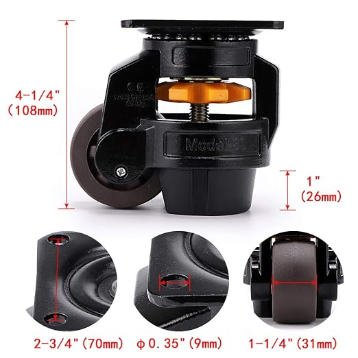 Skelang Leveling Machine Caster Model-80, Large Top Plate Leveling Wheel - Image 4