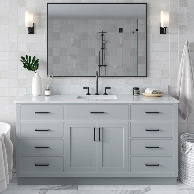 ARIEL 67" Grey Bathroom Vanity by Ariel