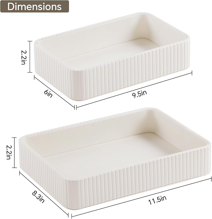 2 Pack Nightstand Organizer Tray, Decorative Perfume Valet Tray Trinket Dish - Image 4