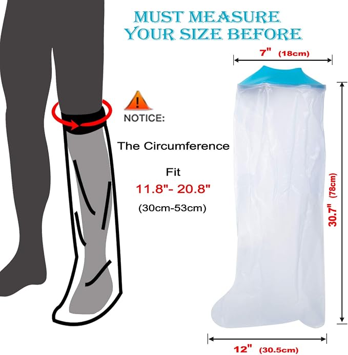 Asunby Cast Covers for Shower Leg Adult Waterproof full Leg Protector Shower - Image 6
