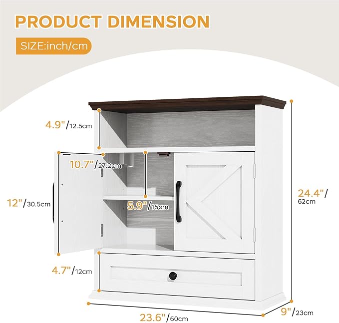 Bathroom Wall Cabinet, Wall Mounted Medicine Cabinet - Image 2