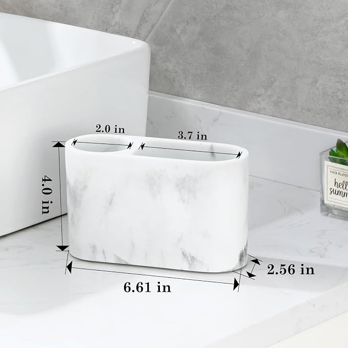 Luxspire Toothbrush Holder, 2 Slots Toothbrush and Toothpaste Holdersfor - Image 6