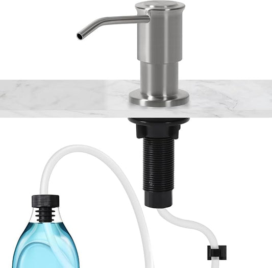 Soap Dispenser for Kitchen Sink, Brushed Nickel Built in Soap Dispensers by TNDIRUL