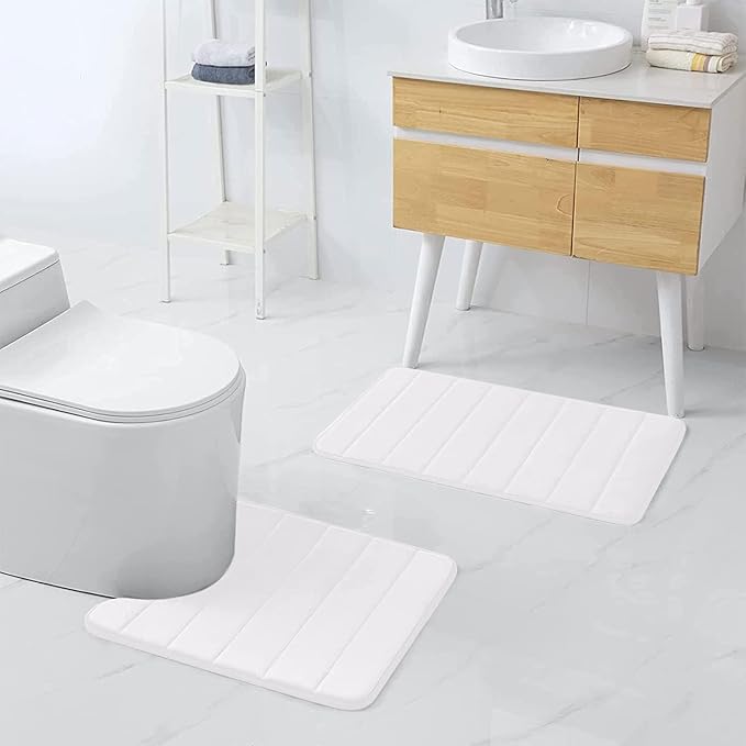 Buganda Memory Foam U-Shaped Contour Toilet Rugs, Non Slip Absorbent, Thick - Image 7