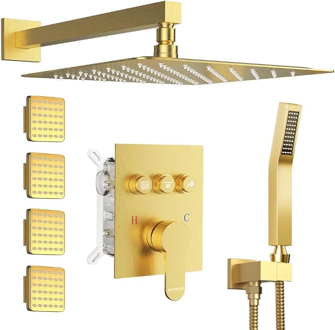 Brushed Gold Shower System by Bostingner
