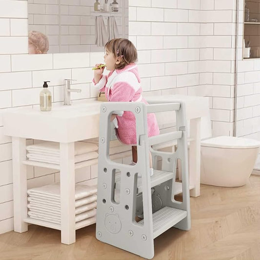Nursery Kitchen Step Stool w/ 3 Adjustable Heights Toddler Standing Tower Kids by RELIANCER