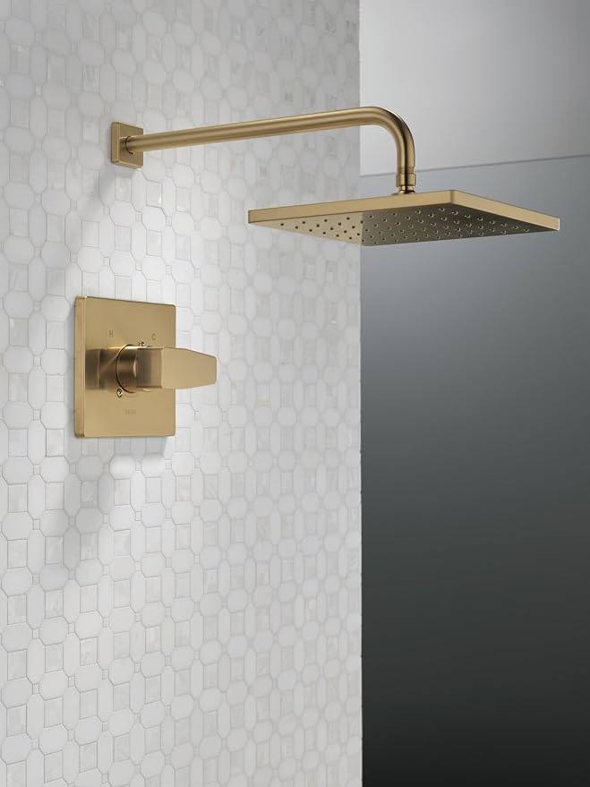 Delta Modern 14 Series Square Rain Shower Faucet Set, Brushed Nickel Shower - Image 7