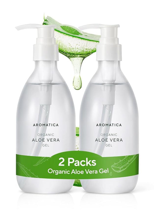 AROMATICA Organic Aloe Vera Gel, After Sun Care and Sunburn Relief by AROMATICA