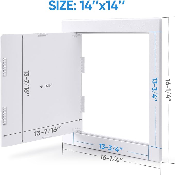 TICONN Access Panel for Drywall, 14 x 14 Inch ABS Plastic Wall Hole Cover - Image 2